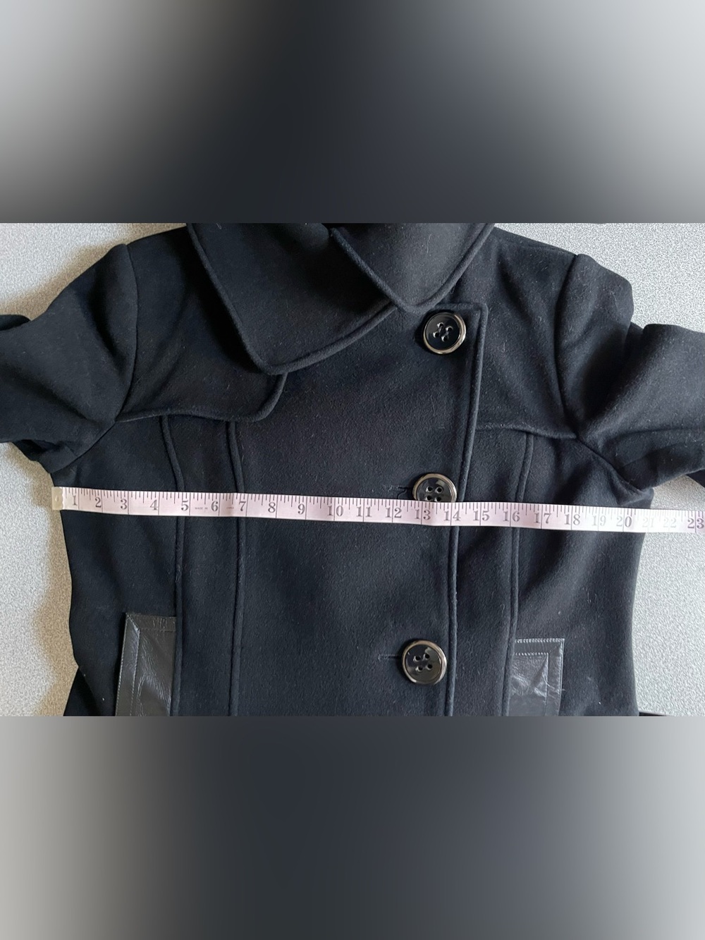 Mackage Black Button Wool Peacoat Size Large - Picture 10 of 16